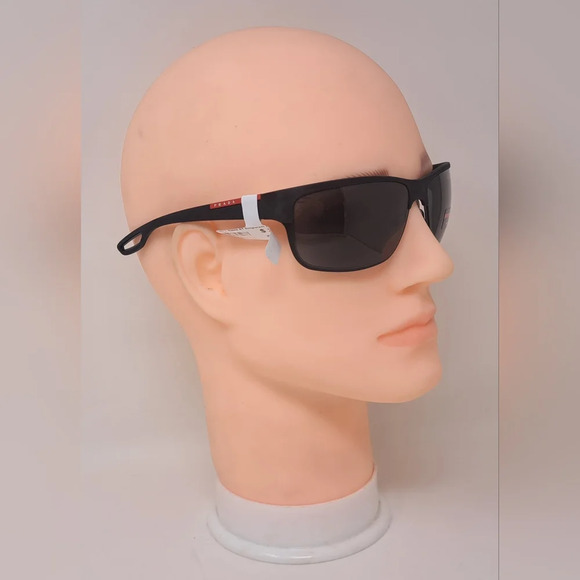 Prada Linea Rossa GT Sunglasses Black Matte Retainer Strap SPS 50Q 64-18-130 - Picture 4 of 12